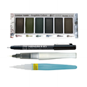 Zig Special Illustration Set GANSAI TAMBI Graphite 6colors Micron Pen 05,BRUSH2O Petit,Wink of Stella Brush Glitter for Manga Drawing Lettering & Calligraphy Professional Artist Quality. Japan