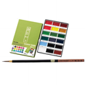 Zig KURETAKE GANSAI TAMBI 18 COLORS SET CARTOONIST MENSO BRUSH Medium NATURAL HAIR