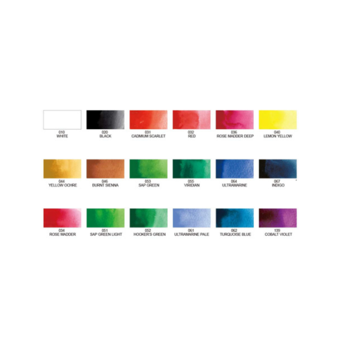 Zig KURETAKE GANSAI TAMBI 18 COLORS SET CARTOONIST MENSO BRUSH Medium NATURAL HAIR