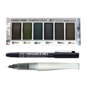 Zig Special Illustration Set GANSAI TAMBI Graphite 6 colors set Micron Pen 003 & Wink of Stella Brush Glitter Clear for Manga Drawing Lettering & Calligraphy Professional Artist Quality Made in Japan