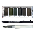 Zig Special Illustration Set GANSAI TAMBI Graphite 6 colors set Micron Pen 005 & Wink of Stella Brush Glitter Clear for Manga Drawing Lettering & Calligraphy Professional Artist Quality Made in Japan