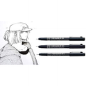Zig CARTOONIST MANGAKA 010 BLACK PIGMENT MICRON LINER PENS (CNM-01 03 & 05) PACK OF 3 PCS
