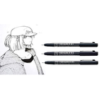 Zig CARTOONIST MANGAKA 010 BLACK PIGMENT MICRON LINER PENS (CNM-01 03 & 05) PACK OF 3 PCS