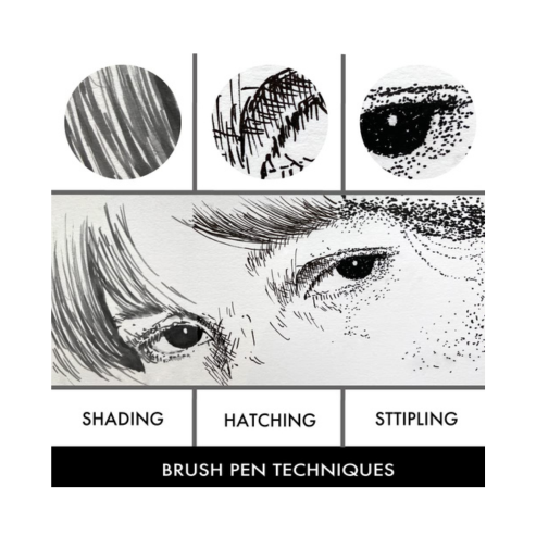 Zig Special Illustration Set Cartoonist Mangaka Flexible Fine, Medium,005 & Wink of Stella Brush Ⅱ Glitter. Clear for Manga Drawing Lettering and Calligraphy Professional Artist Quality Made in Japan