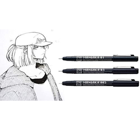 Zig CARTOONIST MANGAKA 010 BLACK PIGMENT MICRON LINER PENS (CNM-005 01 03) PACK OF 3 PCS