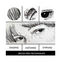 Zig Special Illustration Set Cartoonist Mangaka Flexible Fine, Medium,003 & Wink of Stella Brush Ⅱ Glitter. Clear for Manga Drawing Lettering and Calligraphy Professional Artist Quality Made in Japan