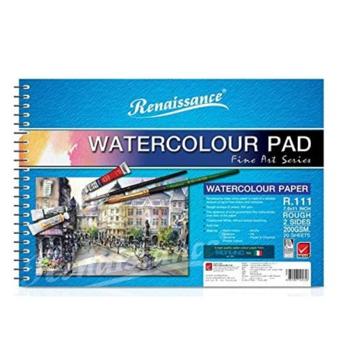 Renaissance Fabriano Watercolor Pad R-111 Textured Watercolour Paper 20 Sheets 200 GSM for Art Painting & Drawing