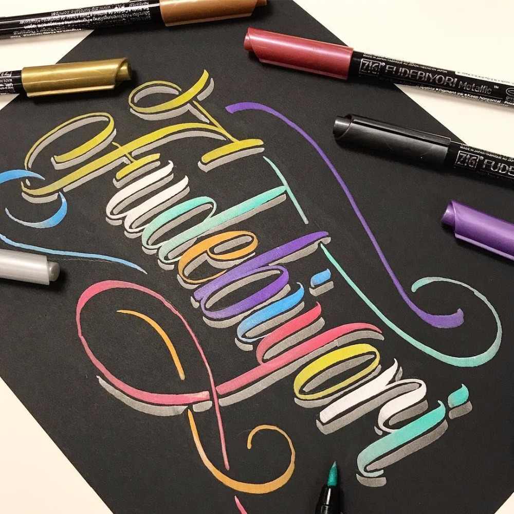 ZIG FUDEBIYORI METALLIC TOTAL 9 COLORS