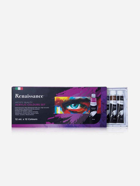 Renaissance Acrylic Paints (Set of 12 Colors, 12 ml)