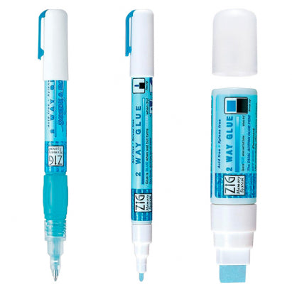 ZIG MEMORY SYSTEM 2 WAY GLUE Squeeze & Roll 3 Pen Set TIP SIZE:1,2,15 mm TIP are available