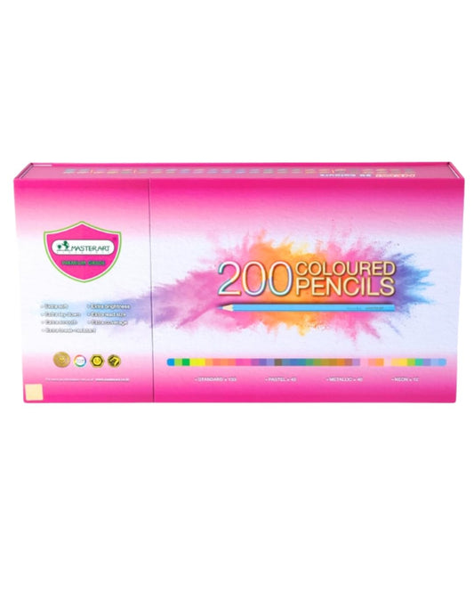 Masterart Premium 200 Coloured Pencils Set | Ultra Soft Core, Smooth Shading, Rich Pigments | 200 Unique Shades in Carry Box | For Students, Office & Creative Coloring Artists