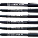 ZIG KURETAKE CARTOONIST MANGAKA THE FINE LINERS SET OF 6 PENS 005,01,02,03,05,08 MADE IN JAPAN