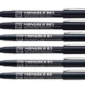 ZIG KURETAKE Cartoonist MANGAKA The FINE Liners Set of 6 PENS 005,01,02,03,05,08 Made in Japan (CNM1002)…