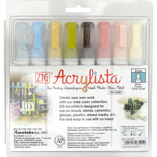 ZIG ACRYLISTA Chisel 8 colors setNATURAL/COUNTRY