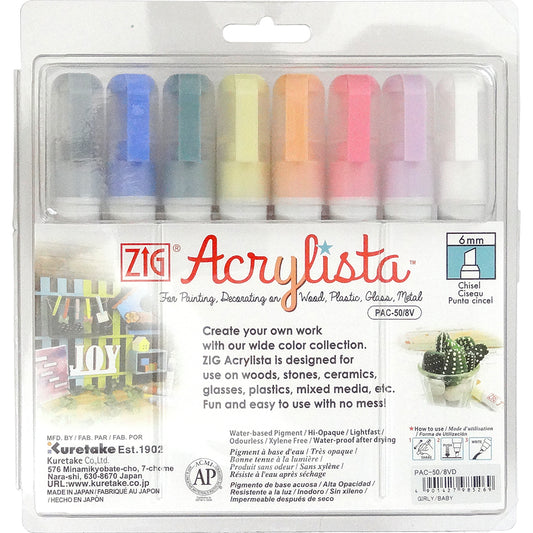 ZIG ACRYLISTA Chisel 8 colors setGIRLY/BABY