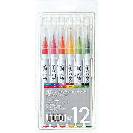 ZIG CLEAN COLOR Real Brush 12 colors set