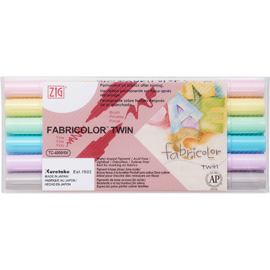 ZIG FABRICOLOR TWIN 6 colors set B