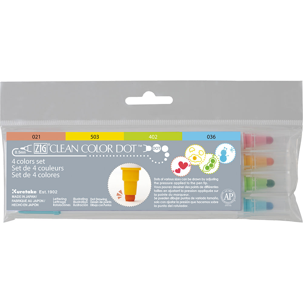 ZIG CLEAN COLOR DOT 4 COLOR SET